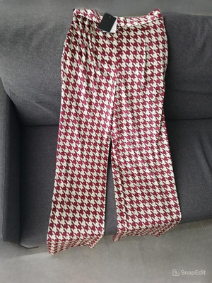 Tourmaline Velvet Pants new, size S 36 8, velvet pied de poule