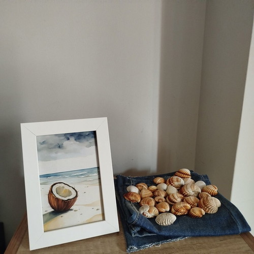 Small Frame with Coconut Minimal Beach House Decor new
