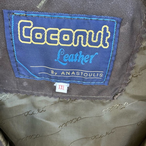 Leather anorak brown like new, size XXL