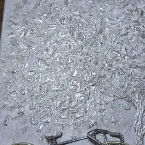 Embossed canvas painting with silver tree and metal bicycle like new