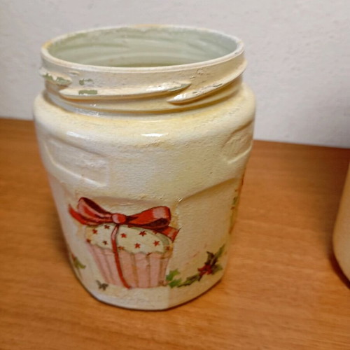 Glass jars for decor and use, set of two