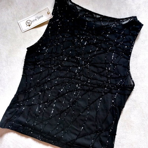 NATI IERI Luxurious Top Size S Elastic New, Black