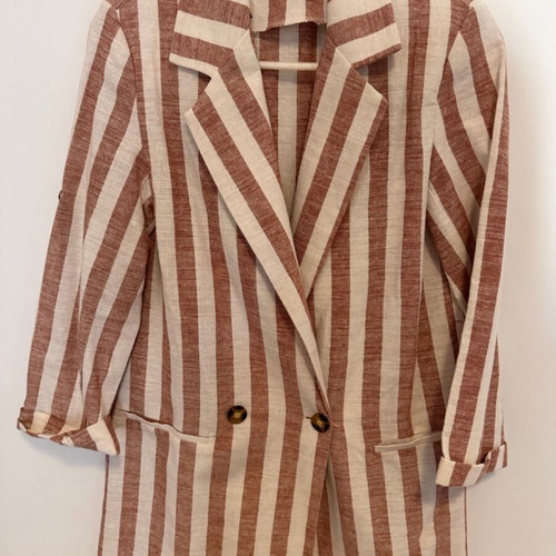 Linen summer striped jacket new size small