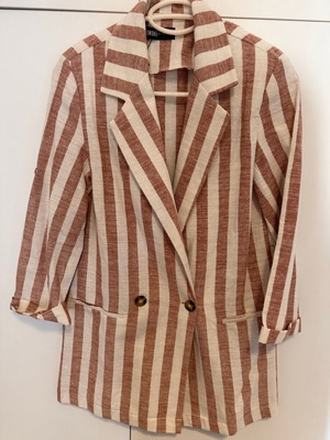 Linen summer striped jacket new size small