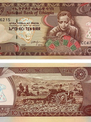 Ethiopia 10 Birr 2015 banknote new