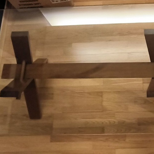 Dining table used with wood frame and glass top from Neo Katoikein