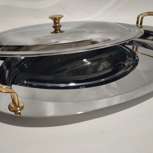 Oval Serving Dish with Lid stainless steel like new