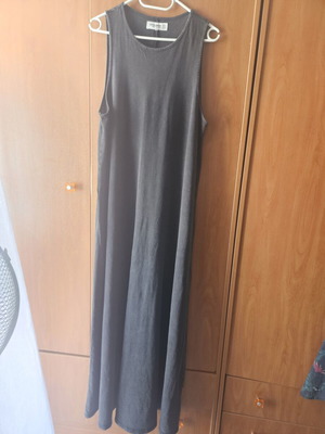 Pull & Bear long cotton dress, medium, anthracite gray