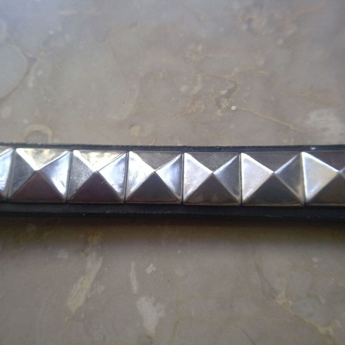 Belt 1 Meter Rock Style, Like New, Black Faux Leather with Metal Studs