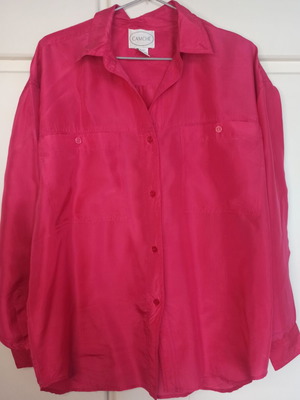 Silk fuchsia unisex shirt Large used