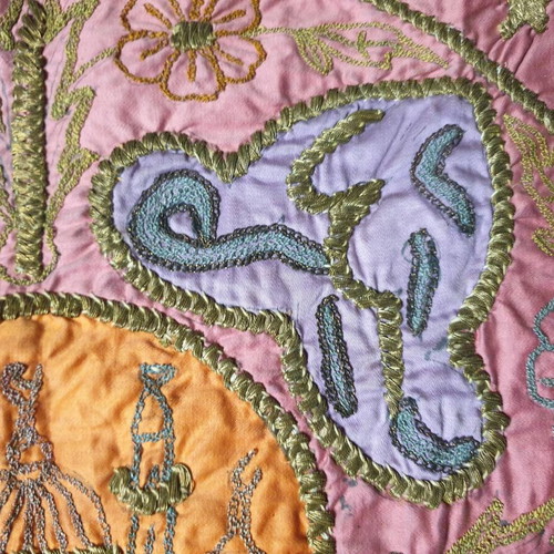 Ottoman turban cover used, embroidered with gold thread