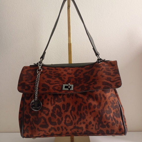 Bag to Bag shoulder bag new with animal print, black and brown