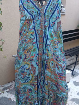Boho long dress 100% silk backless new, one size