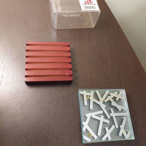 Glass non-slip coasters like new, set of 6 pieces