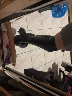 High leather boots black size 37 like new