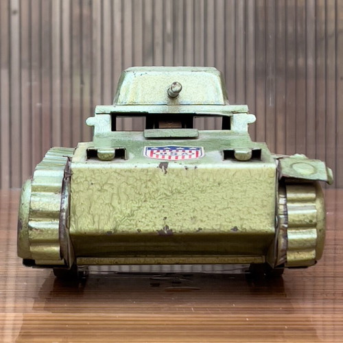 Vintage USA Tin Toy Wind up Military Tank like new "America's favorite U.S Army 335"