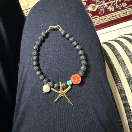 Bracelets set used, two with starfish and double design