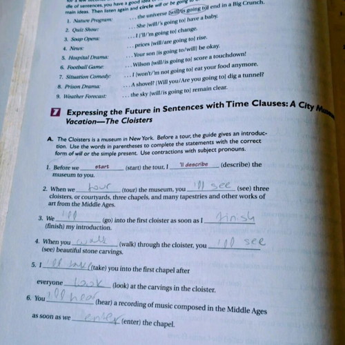 Grammar Links book used, English