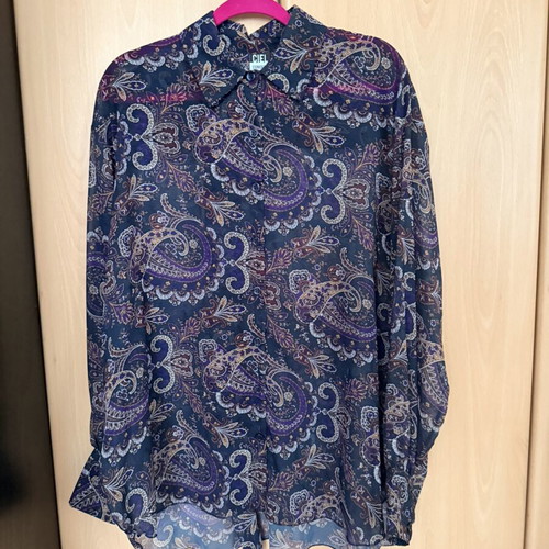 Ciel Concept shirt skirt and ribbon set like new, blue and purple