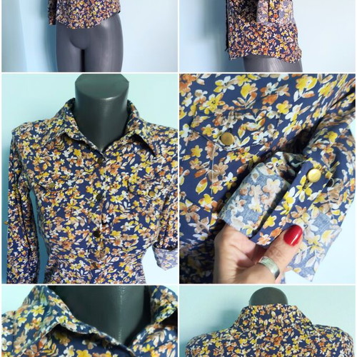 Sewgo women's shirt like new with sleeve regulation and golden buttons