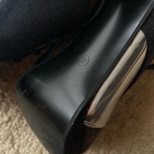 Dexim women's boots ankle boots used, black and grey suede with silver details size 40