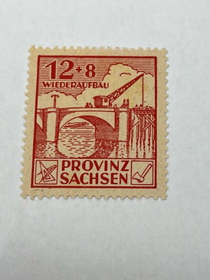 Rare German stamp Reconstruction of Bridge 1946 new