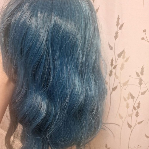 Dark Blue Wavy Wig new made of high-quality synthetic fibers