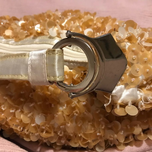 Gold Handbag with Sequins and Beads Like New