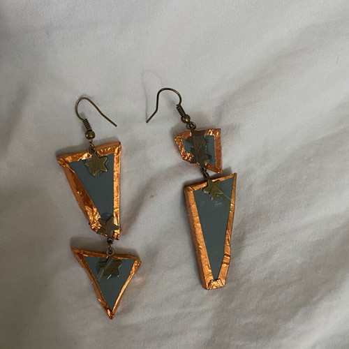 Handmade geometric earrings new, multicolored