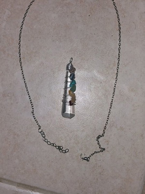 Handmade Chakra Balancing Pendant like new, transparent plastic