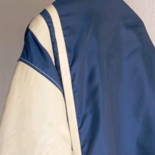 Union Mills leather jacket new, size XL, blue and beige