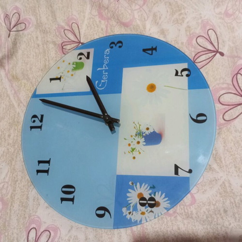 Glass wall clock new, 30cm diameter