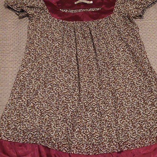 Blouse semi-transparent XL, brown and purple, like new