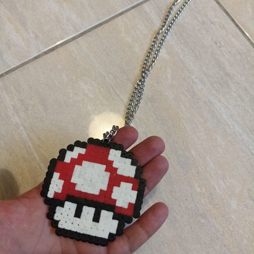 Super Mario necklace, silver color