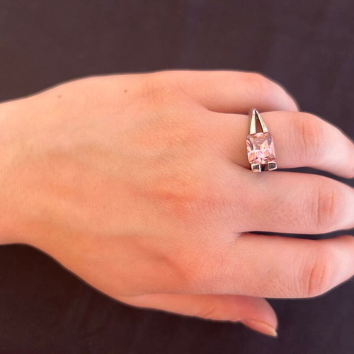 Silver 925 JMA ring with pink stone like new