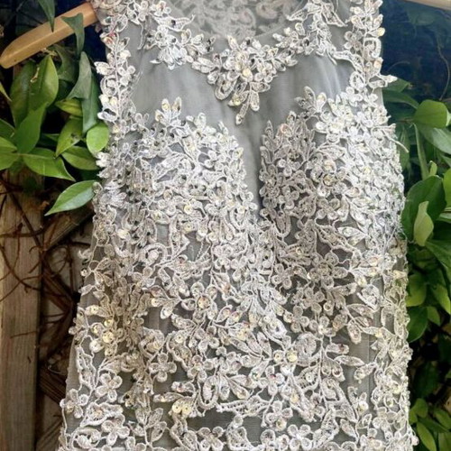 Formal dress gray like new, size M
