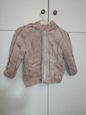Pink faux fur jacket new for girls aged 6-8