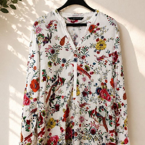 Zara floral women's shirt size M like new