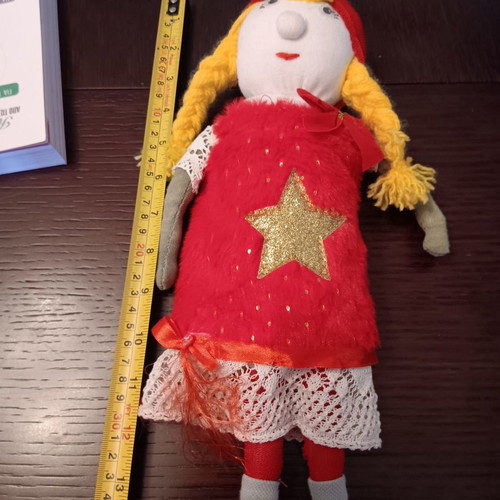 Handmade doll used, soft, 13 cm length