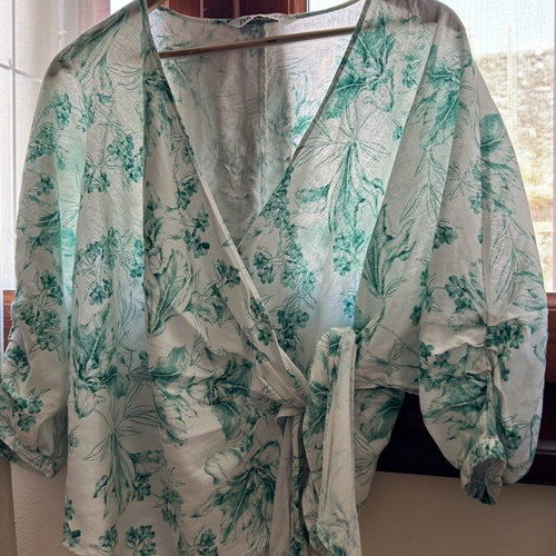 Zara wrap blouse like new, multicolor, size L