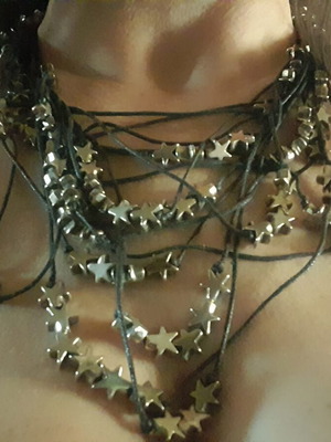 Boho Multi-layered Necklace with Metal Stars like new