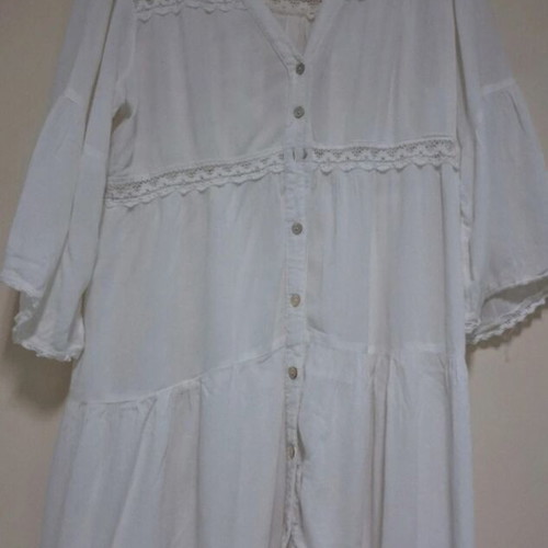 Attrattivo white dress used, size M\/L, lace and buttons
