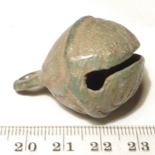Antique bronze bell used, horse tack rattle