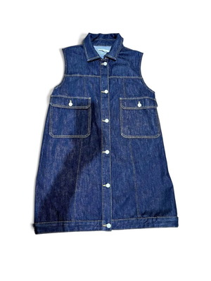 Reiss Brooklyn αμάνικο τζιν μίνι φόρεμα σε σκούρο μπλε, μέγεθος M/L