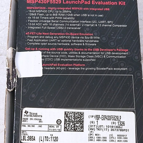 Texas Instruments MSP-EXP430F5529LP development board like new