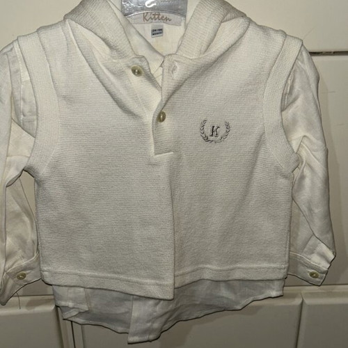 Boys' clothing set of 4 pieces in blue and white, new