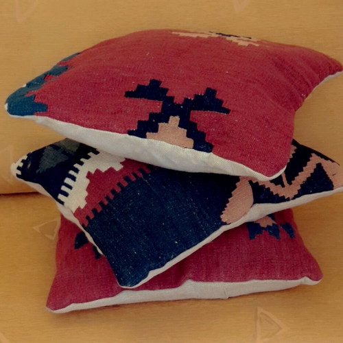 Vintage kilim pillowcases set of 3 pieces 50x50, new, handmade
