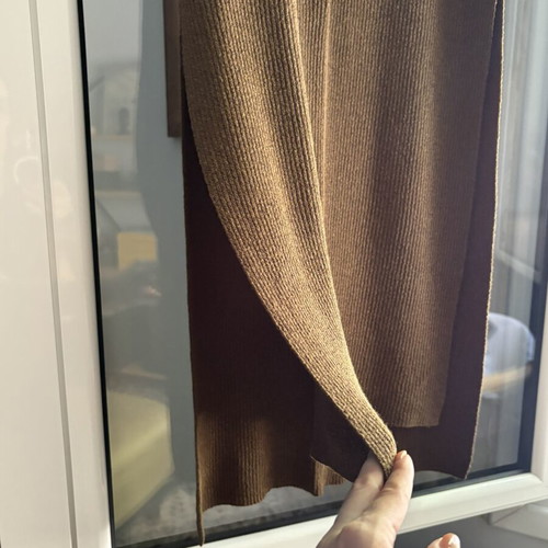 Zara Rib Μπλούζα Φόρεμα με ανοίγματα στο πλάι, σαν καινούργιο, μέγεθος Medium, καφέ