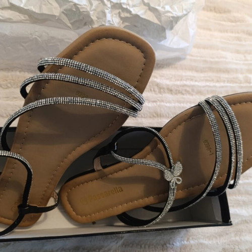 Passarella flat sandals with rhinestones size 40 new