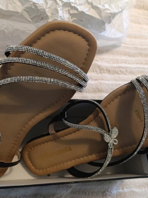 Passarella flat sandals with rhinestones size 40 new